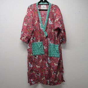 Printfresh Happy Howlidays Dog Puppy Kimono Robe sz L/XL Organic Cotton *No Belt
